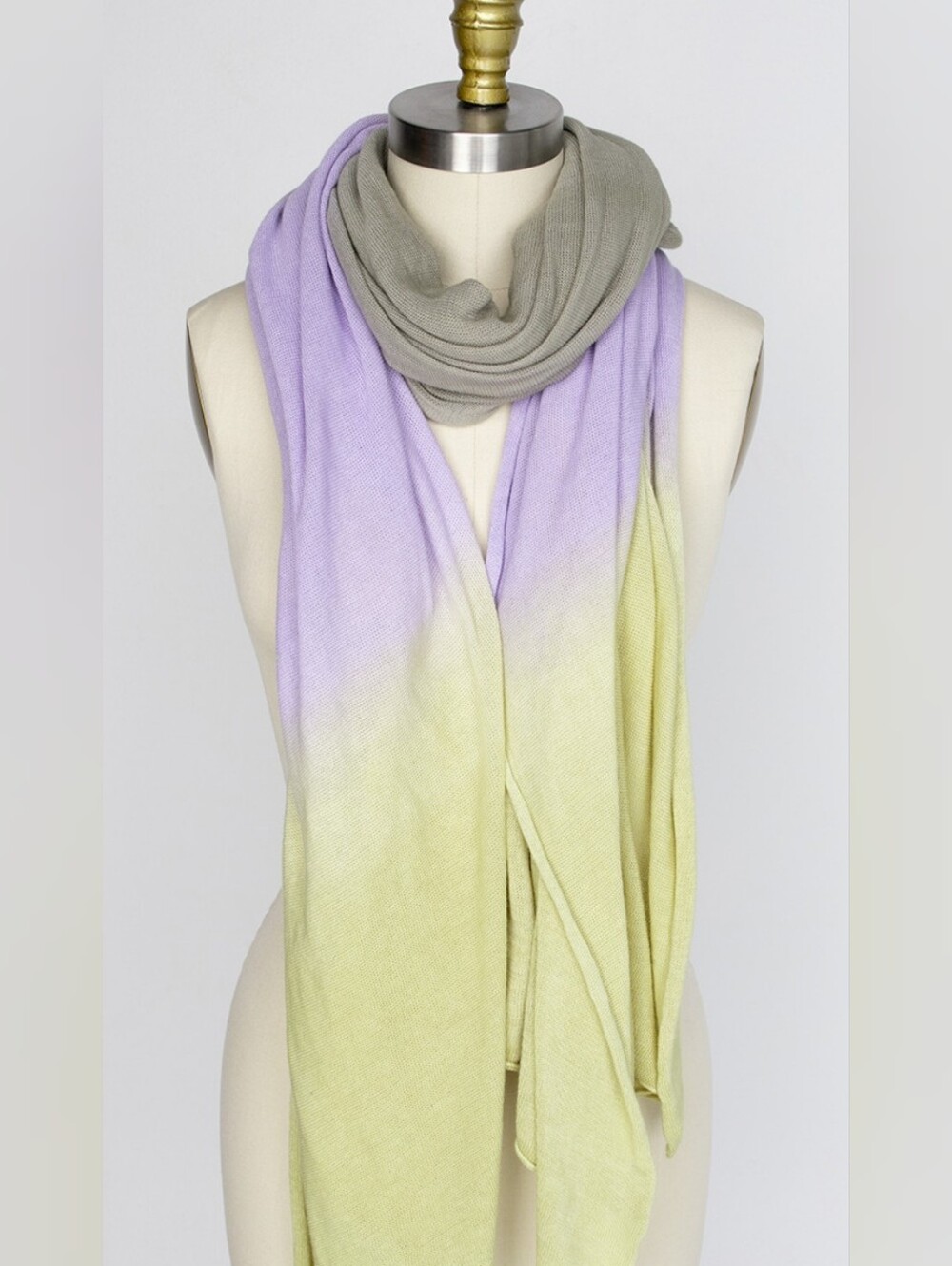 Gradient Lavender to Light Green Women's Scarf Lime Purple Brand New Large